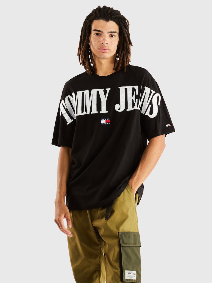 Tommy Jeans Archive Oversized Men's T Shirts Black | QBQbVwKnikzj