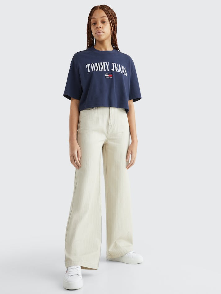 Tommy Jeans Archive Short Sleeve Crop Women's T Shirts Navy | jULfyeAeBfRL