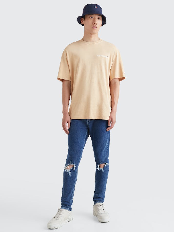 Tommy Jeans Back Logo Skater Men's T Shirts Trench | H7YBU3FkHuNi