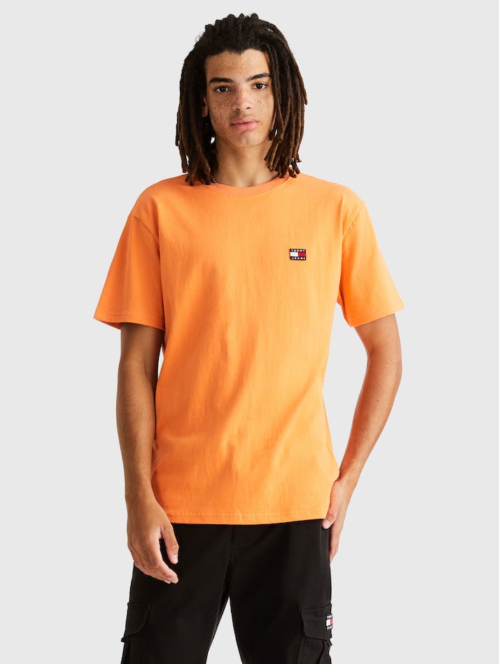 Tommy Jeans Badge Classic Fit Men's T Shirts Orange | 6ckTFUjakOcn