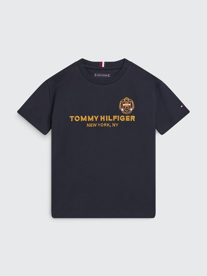 Tommy Hilfiger Boys 8-16 Logo Embroidery Crew Neck Kids' T Shirts Blue | GyMrYUQBVWp0