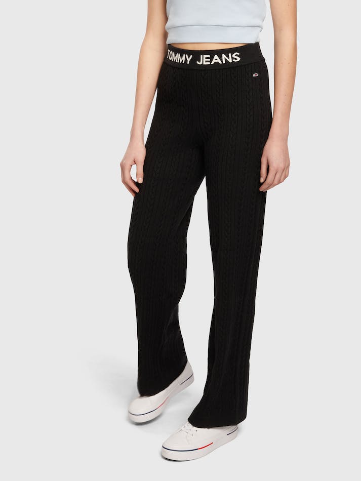 Tommy Jeans Cable Women's Pants Black | 30YyGbeRWV07