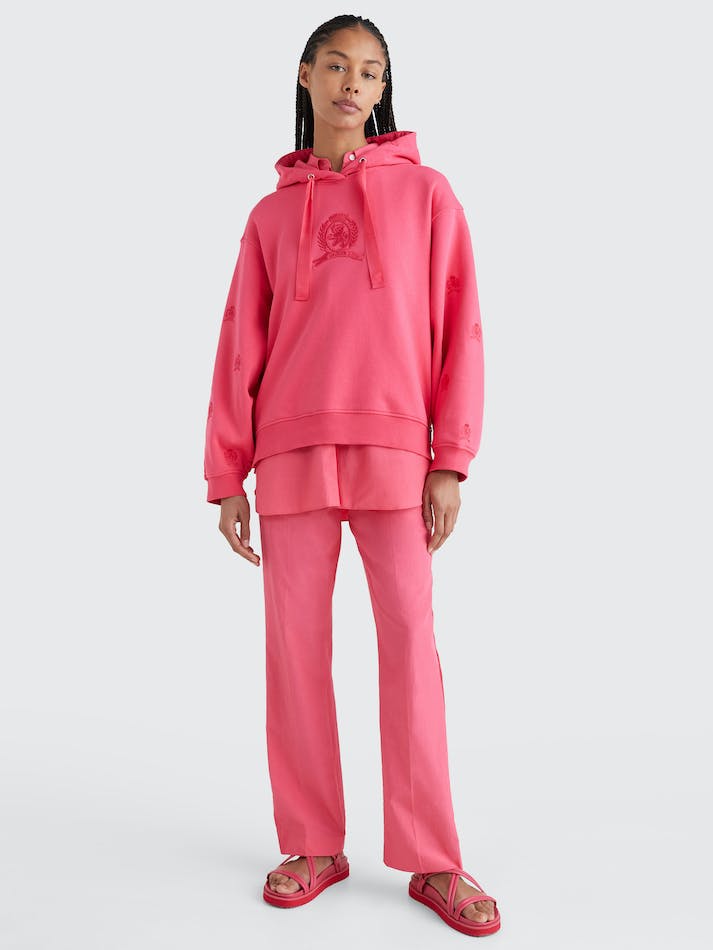 Tommy Hilfiger Classics Crest Women's Hoodie Pink | vSAY3RfN0ajq