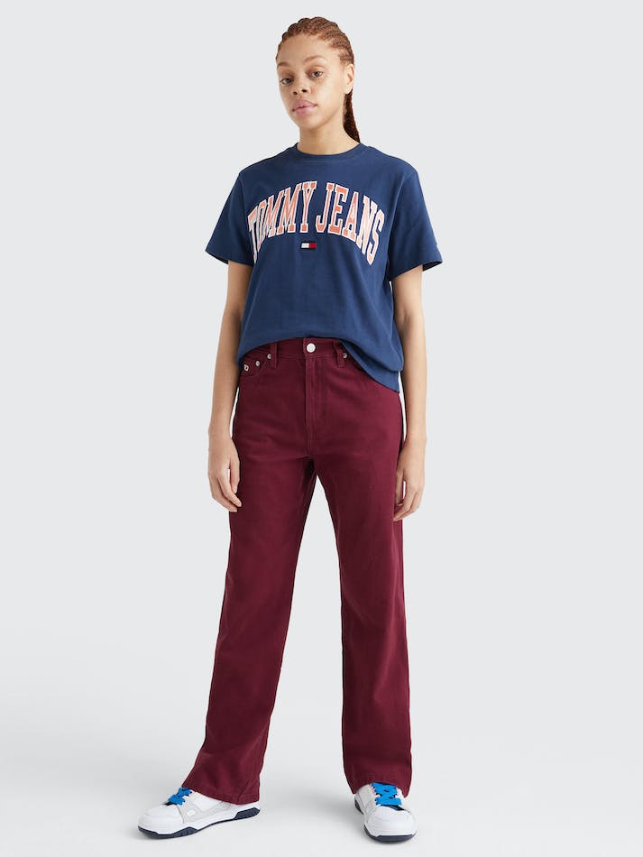 Tommy Jeans College Relaxed Fit Logo Women's T Shirts Navy | kpMOzqBiWpgh