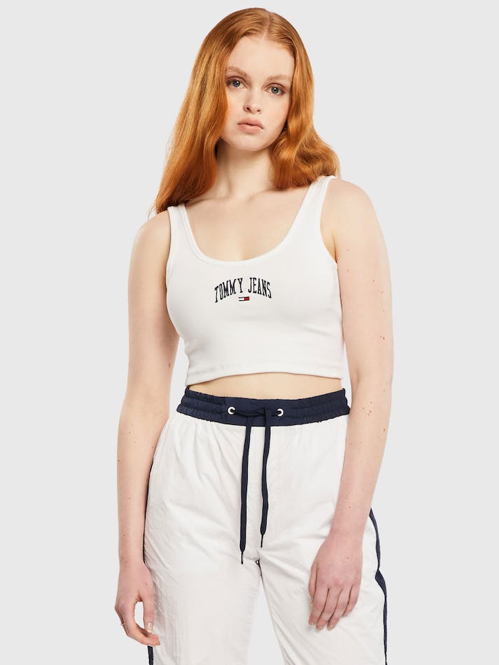 Tommy Jeans College Women's T Shirts White | dWj1frKm8Vks