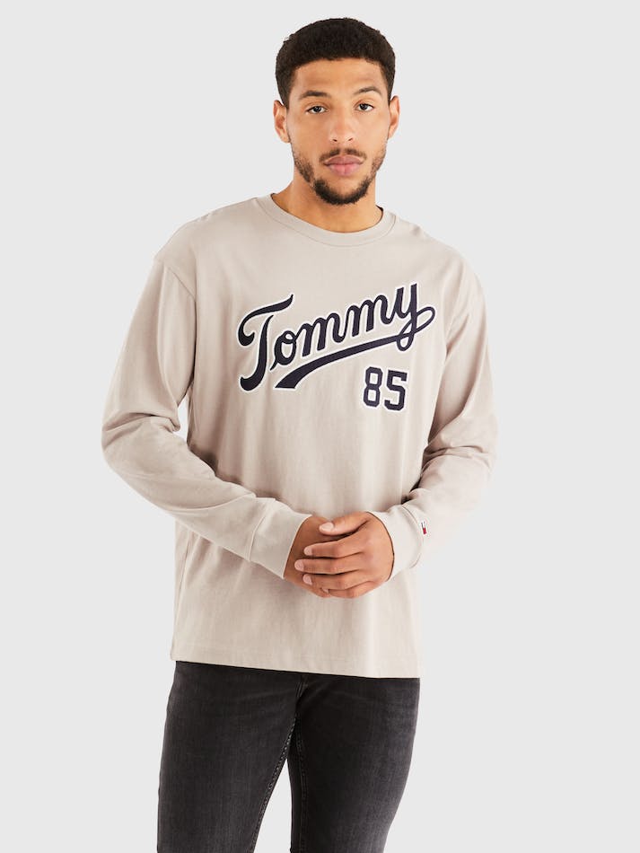 Tommy Jeans Collegiate Skate Men's T Shirts Grey | eyC6iYltokUk