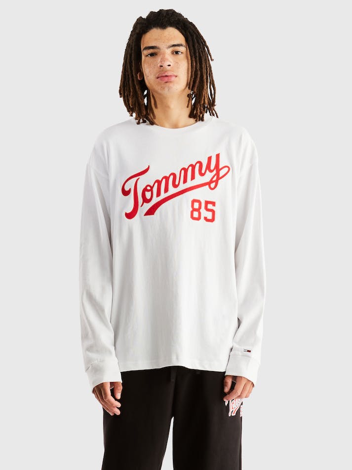 Tommy Jeans Collegiate Skate Men's T Shirts White | nKvMAwPZlvF8