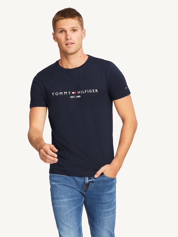 Tommy Hilfiger Core Logo Men's T Shirts Blue | 5NGwMIAn5KSf