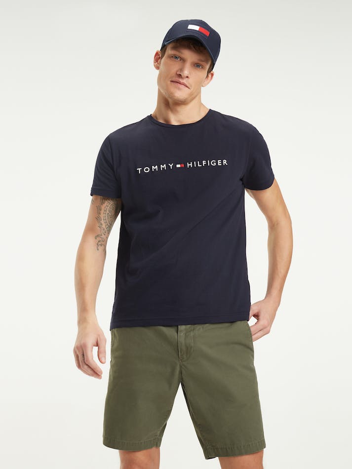 Tommy Hilfiger Core Logo Men's T Shirts Blue | BkNaEzjdzvSK