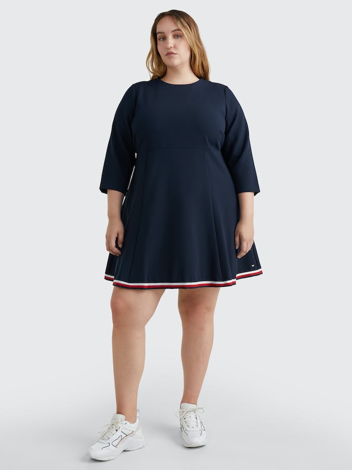 Tommy Hilfiger Curve Fit and Flare Mini Women's Dress Blue | BySJ8cPv1ttj