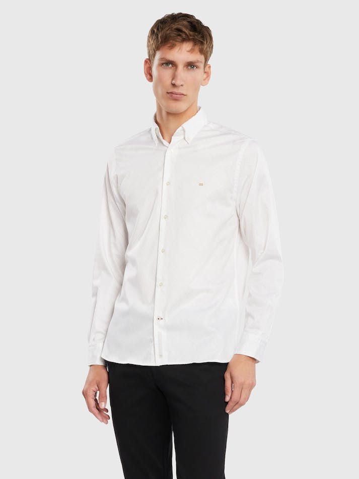 Tommy Hilfiger Diwali Degrade Monogram Men's Shirts White | DHpNkxVQ0eLe