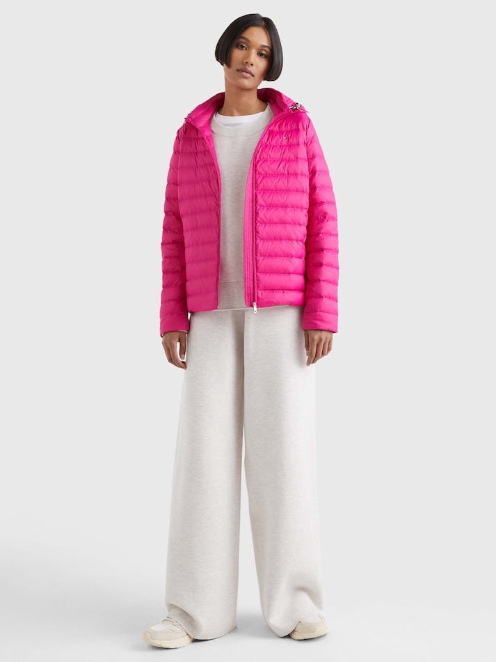 Tommy Hilfiger Essential Down-Filled Quilted Hooded Women's Jackets Pink | yOXXCE0xe4Zl