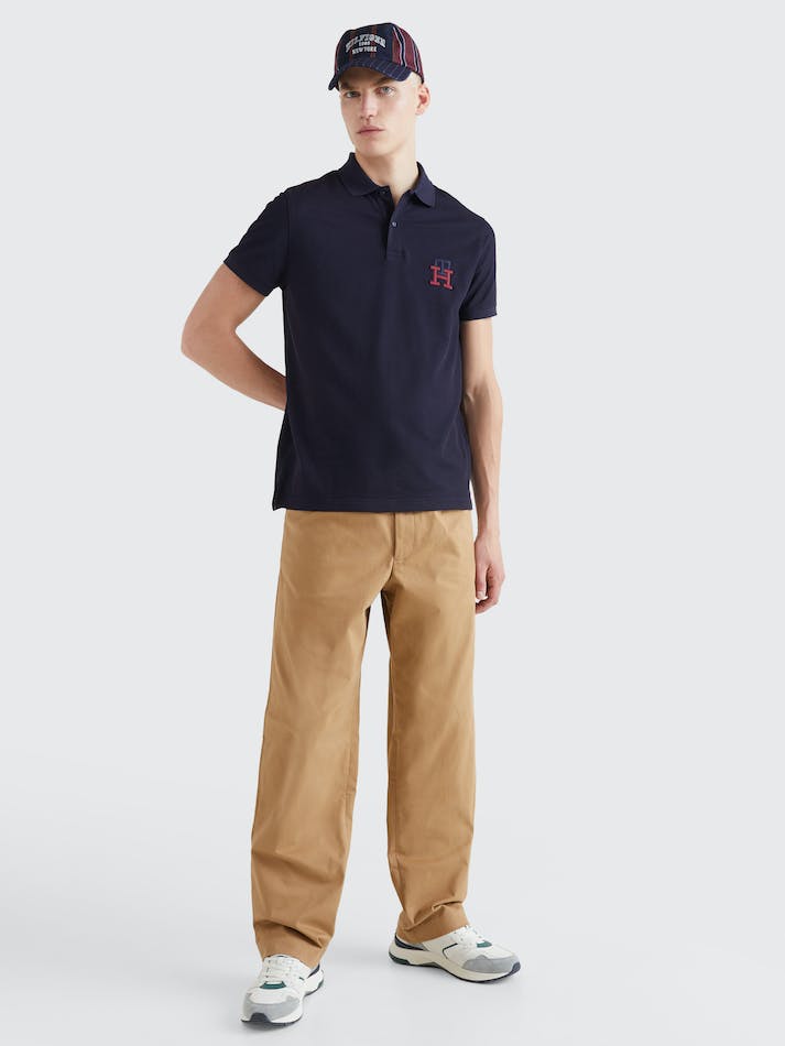 Tommy Hilfiger Essential Monogram Regular Fit Men's Polo Shirts Blue | QesrGNwIWfiW