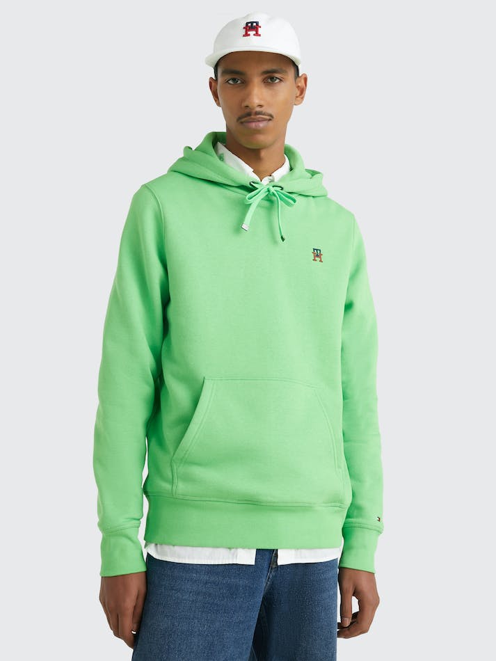 Tommy Hilfiger Fleece Monogram Men's Hoodie Light Green | H2C9uiPG6CbK