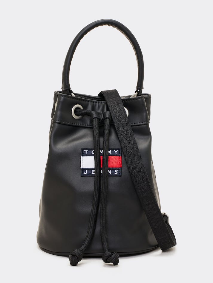 Tommy Hilfiger Heritage Drawstring Bucket Women's Bags Black | e3XjhJonYuDd