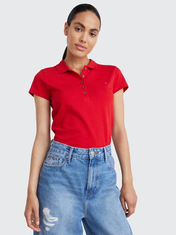 Tommy Hilfiger Heritage Slim Fit Polo Women's Polo Shirts Red | Z6NxWOSqozFT