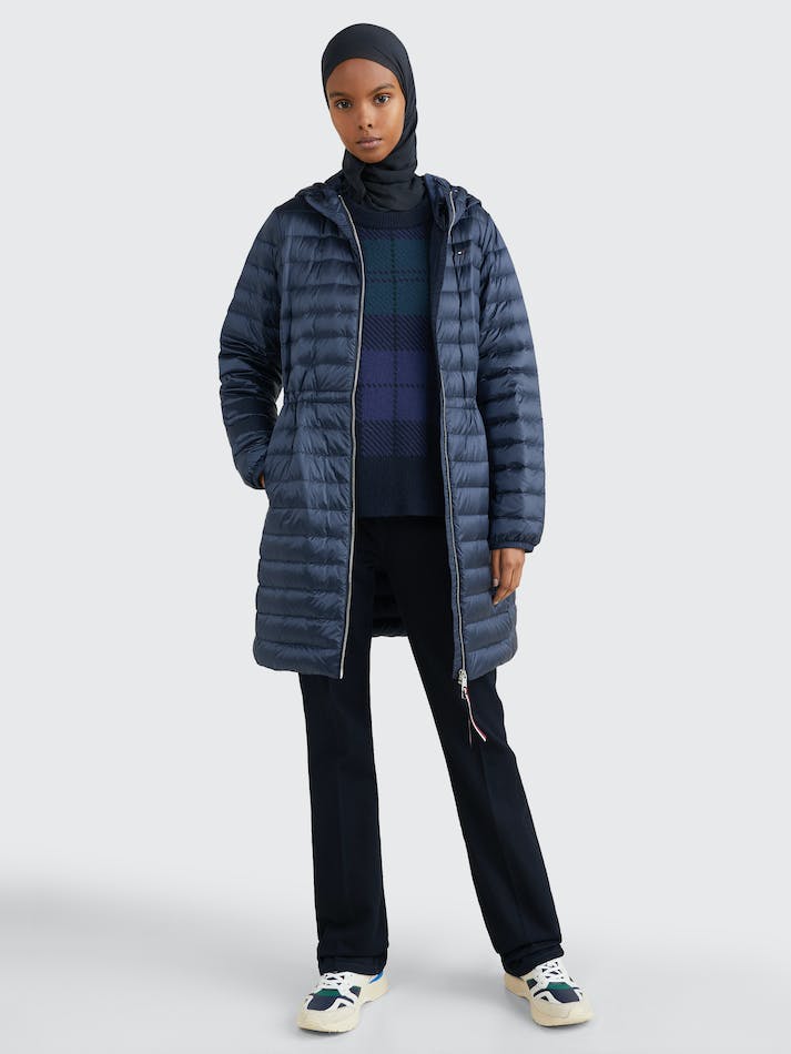 Tommy Hilfiger Hooded Quilted Down Women's Coats Blue | Kqn2mdvo1oPO