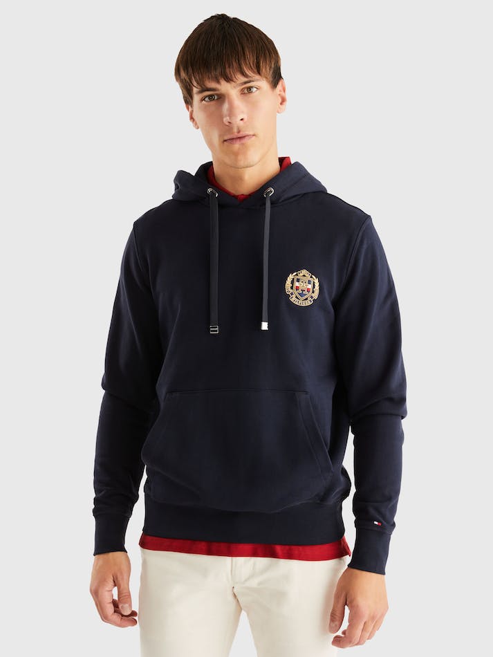 Tommy Hilfiger Icon Back Patch Men's Hoodie Blue | EM5OxcMfWcmh