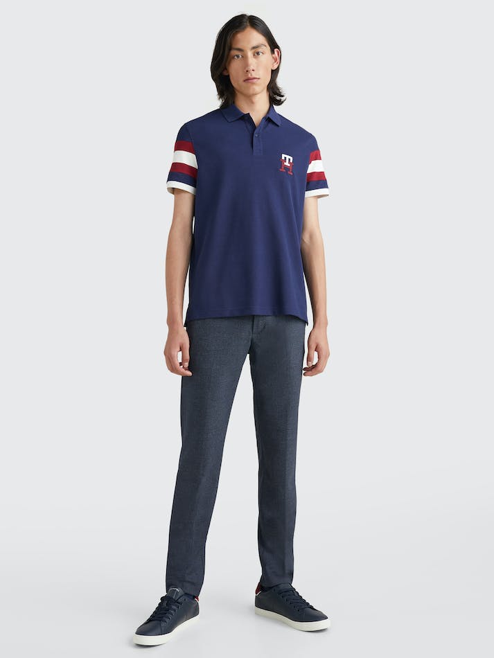 Tommy Hilfiger Icons Monogram Signature Regular Fit Men's Polo Shirts Navy | Ko68M6on40Ia