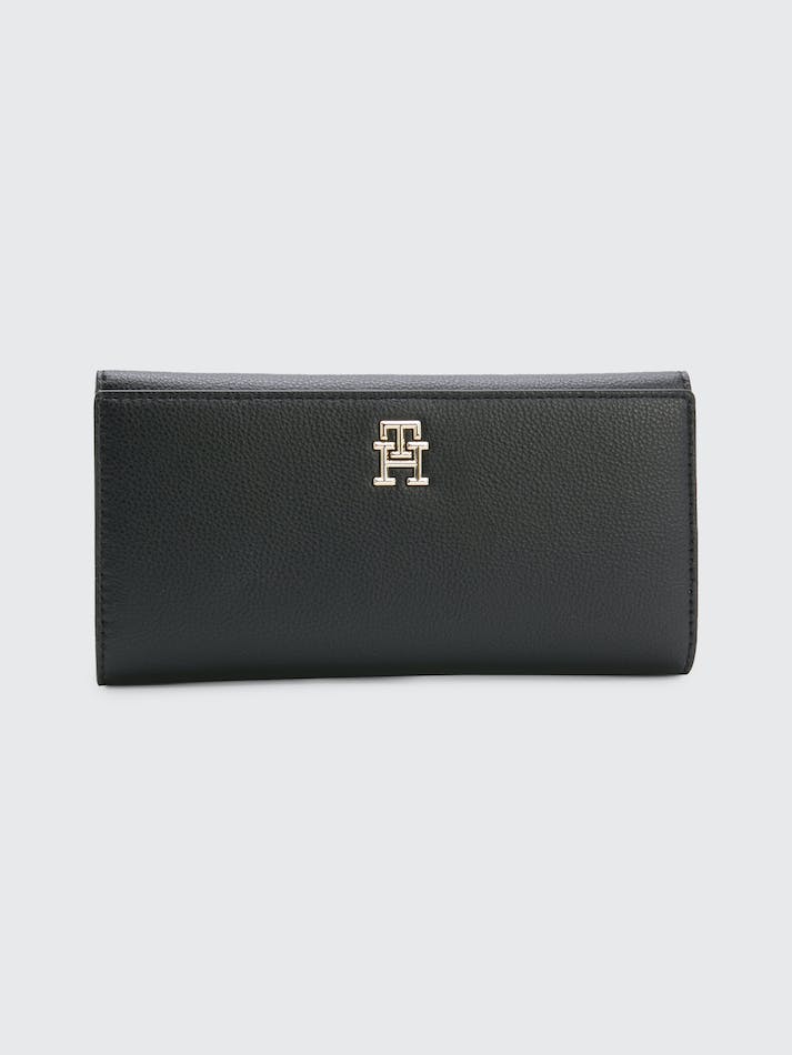 Tommy Hilfiger Large Monogram Women's Wallets Black | zxo97HliHBre