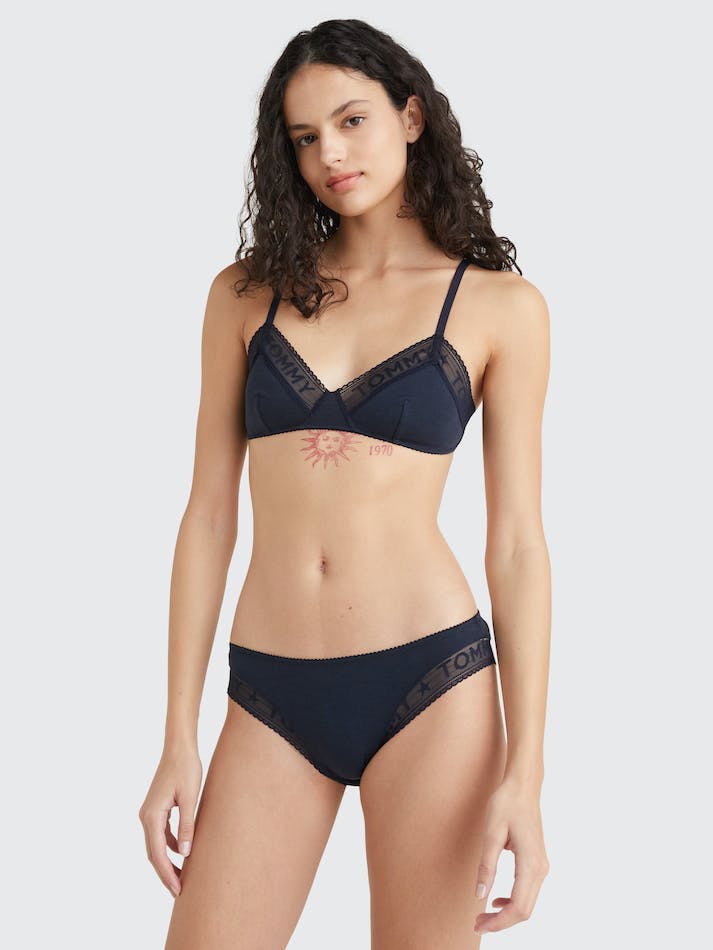 Tommy Hilfiger Logo Lace Women's Underwear Blue | RMfexkjRgOSp