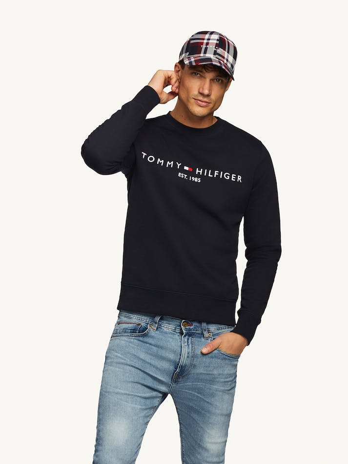 Tommy Hilfiger Logo Men's Sweatshirt Blue | wWikSGqLCO7X