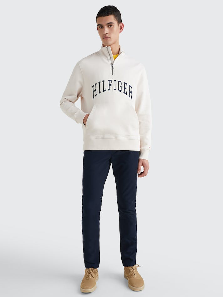 Tommy Hilfiger Mock Neck Men's Sweatshirt White | AKDghBGzVKtR