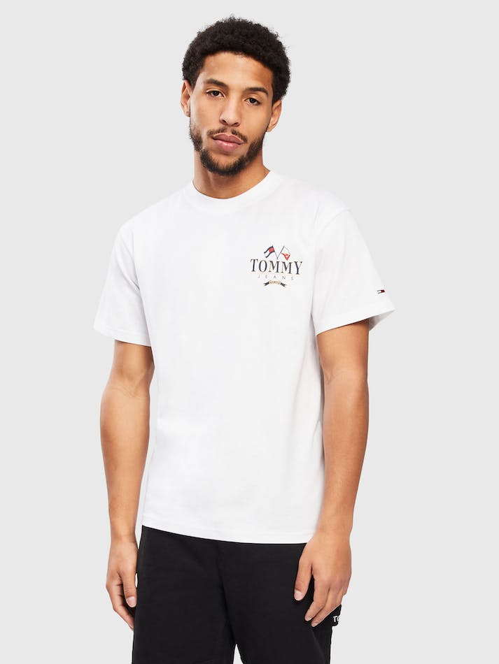 Tommy Jeans Modern Relaxed Back Logo Men's T Shirts White | OSLUfrigzpam