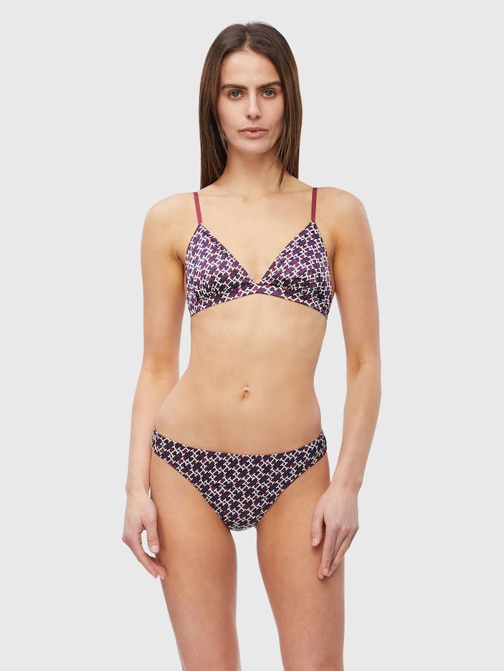 Tommy Hilfiger Monogram Print Stretch Satin Women's Lingerie Dark Blue | Yhf9rdpGIqT3