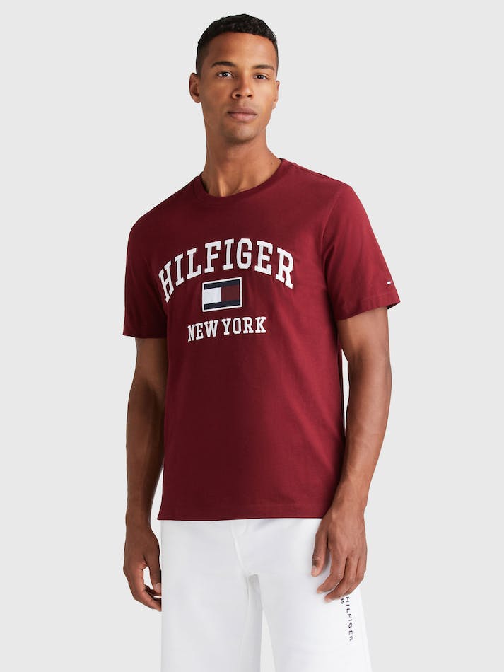 Tommy Hilfiger Outline Men's T Shirts Dark Red | lQt9k0C15xJg