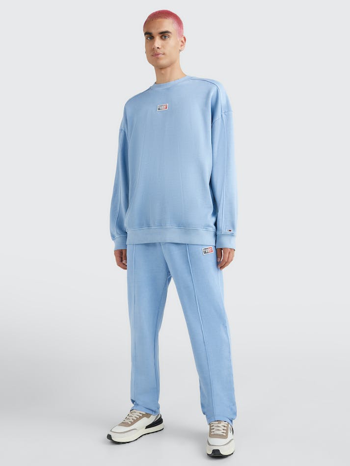 Tommy Jeans Oversized Organic Cotton Men's Sweatshirt Blue | 7opHMXSUqPbX