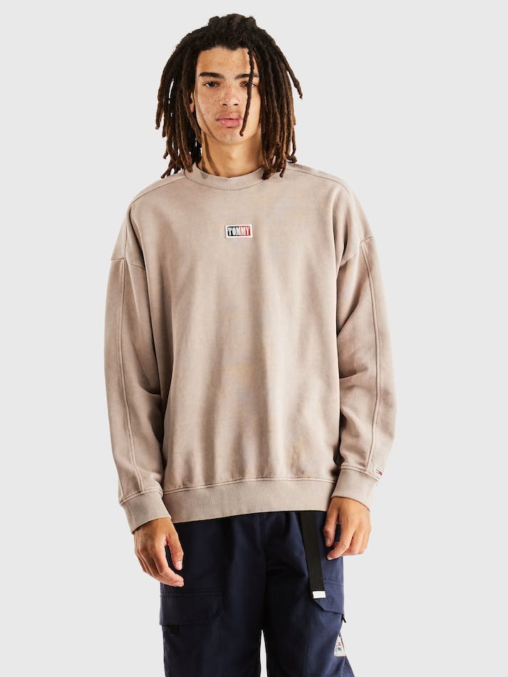 Tommy Jeans Oversized Organic Cotton Men's Sweatshirt Grey | KI77RqdLUPBf