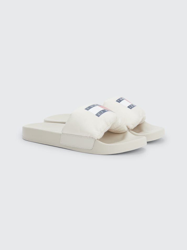 Tommy Hilfiger Padded Strap Pool Women's Slides Beige | M5ASs3e37OtD