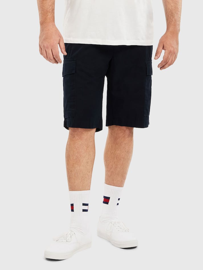 Tommy Hilfiger Plus Harlem Relaxed Belted Men's Shorts Blue | XDQzOLsiCwTM