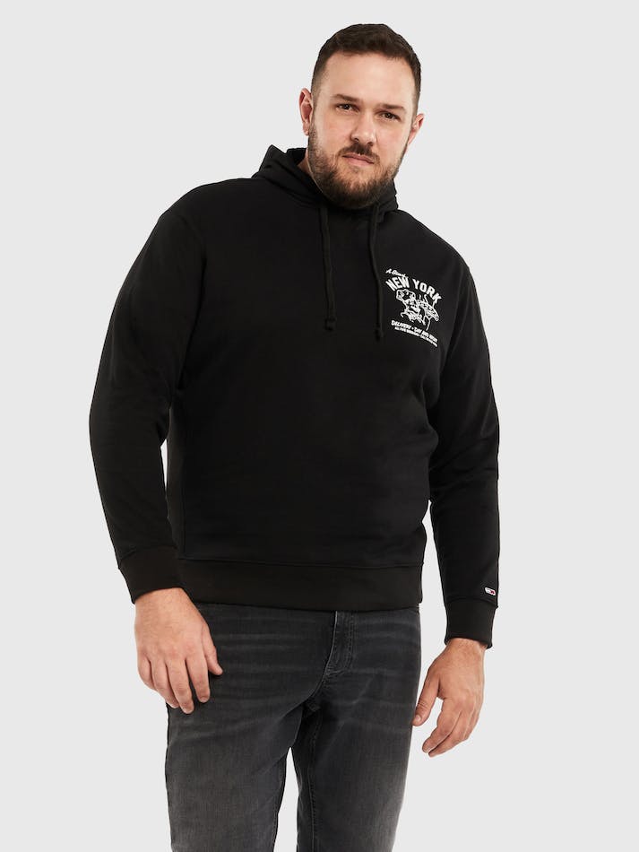 Tommy Jeans Plus Relaxed Logo Men's Hoodie Black | xIhHzDy2aHAV