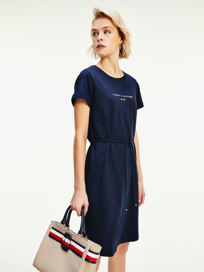 Tommy Hilfiger Regular Crew Neck Women's Dress Blue | xG08a1I4yRb9