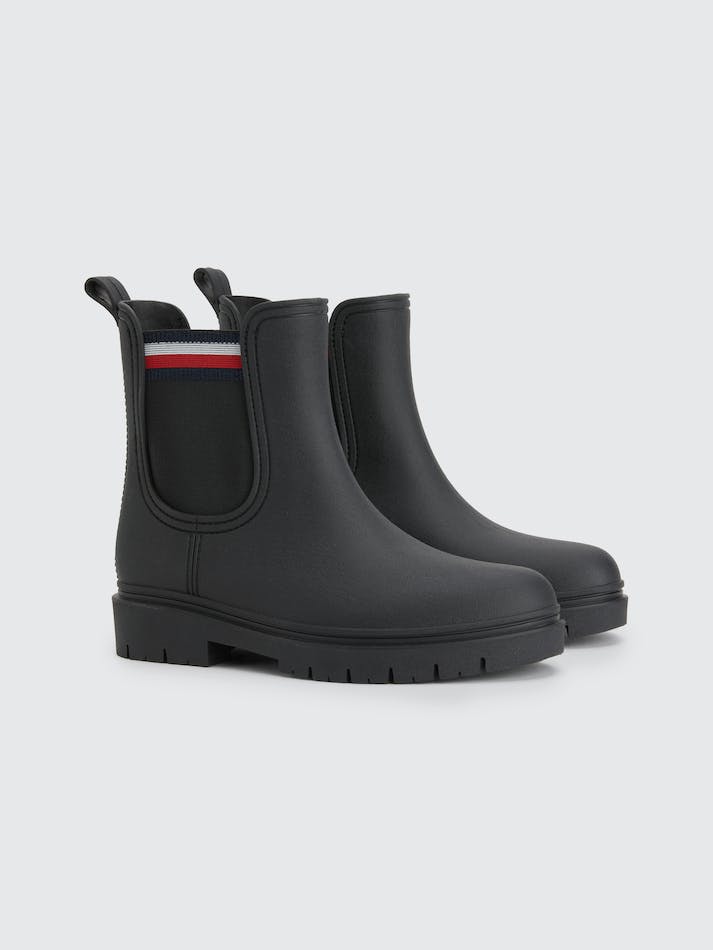 Tommy Hilfiger Signature Cleat Ankle Rain Women's Boots Black | bOSwVg1qLunw