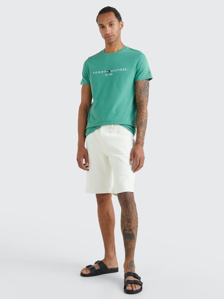 Tommy Hilfiger Slim Fit Organic Cotton Men's T Shirts Green | 6pkSQPjpJLRQ