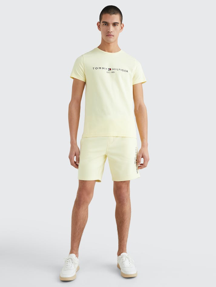 Tommy Hilfiger Slim Fit Organic Cotton Men's T Shirts Lemon | pZxct4HodLfL