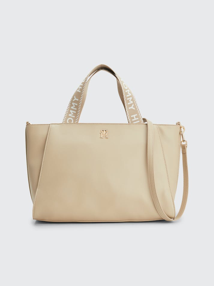 Tommy Hilfiger Spacious Logo Strap Women's Bags Beige | PcriAcI2yFdb