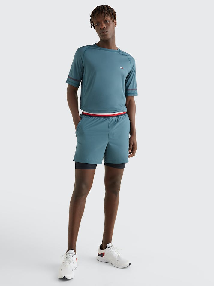 Tommy Hilfiger Sport 2-in-1 Men's Shorts Blue | m7HUo6NYFXq6