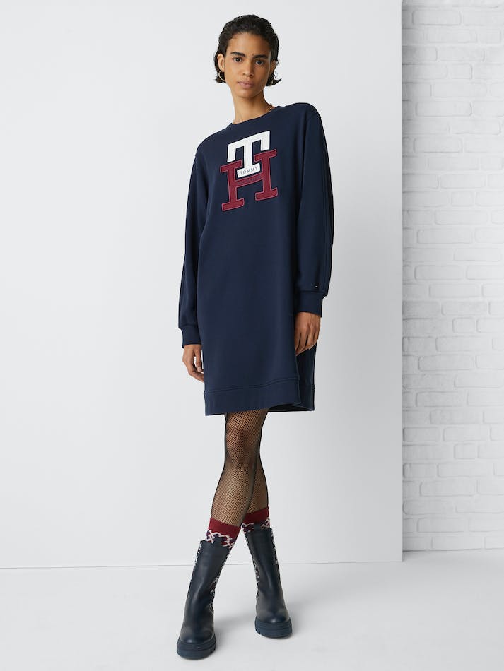 Tommy Hilfiger TH Monogram Jumper Women's Dress Blue | MdbNRboTTPeX