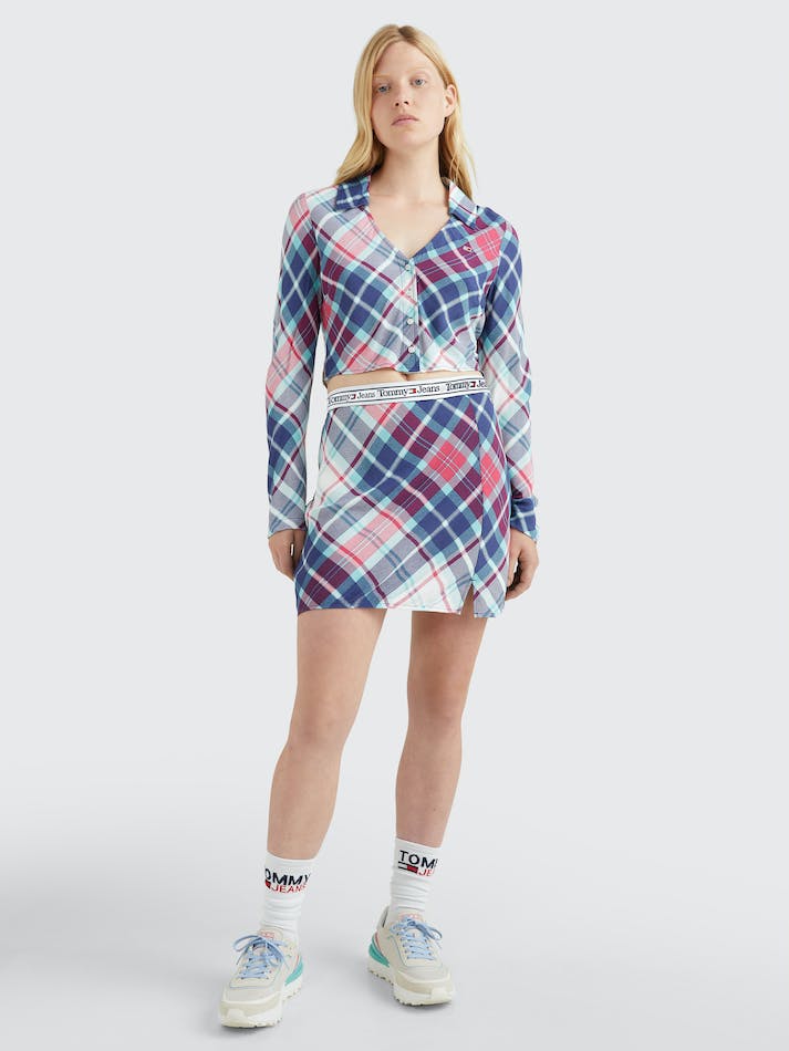 Tommy Jeans Tartan Cropped Women's Shirts Tartan | KfkVNWejLajg