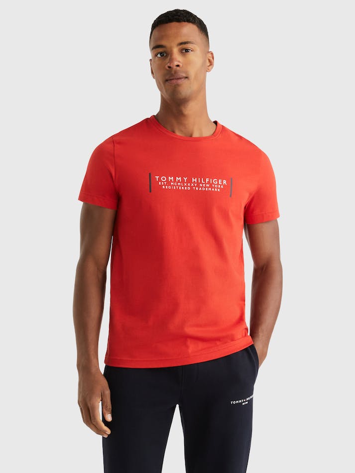 Tommy Hilfiger Text Corp Men's T Shirts Empire Flame | U265DwF2B4mm