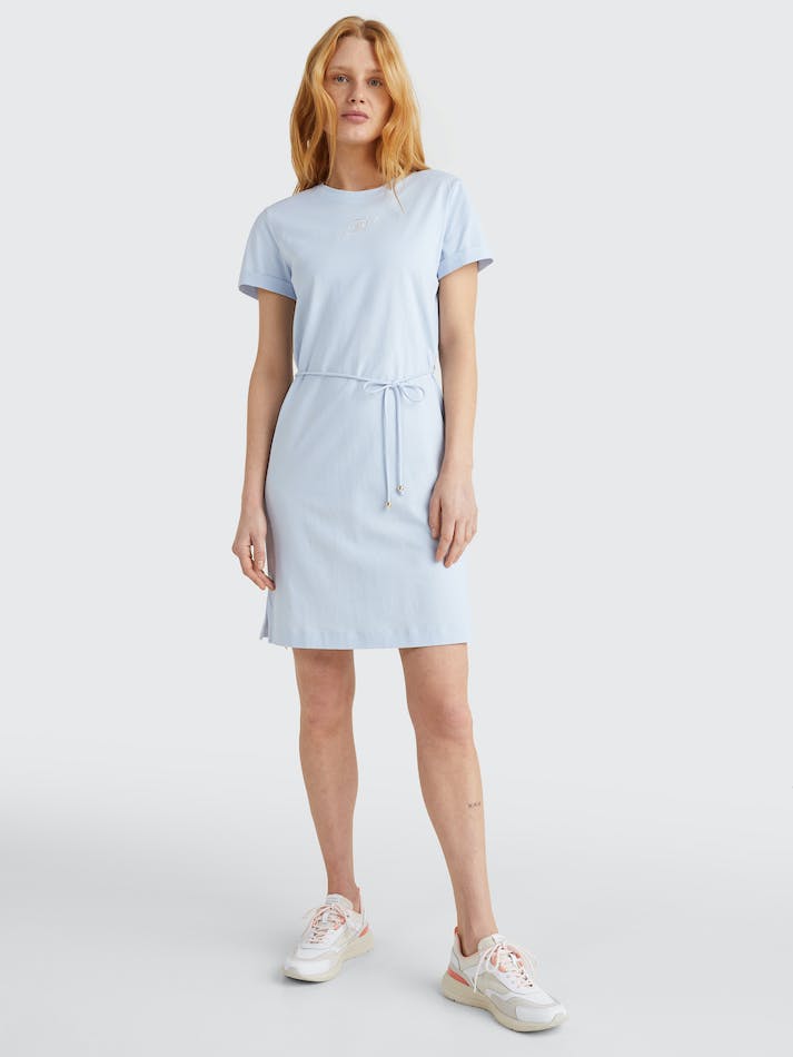 Tommy Hilfiger Tie Waist Mini Women's Dress Blue | fLnEGZcBAvWn